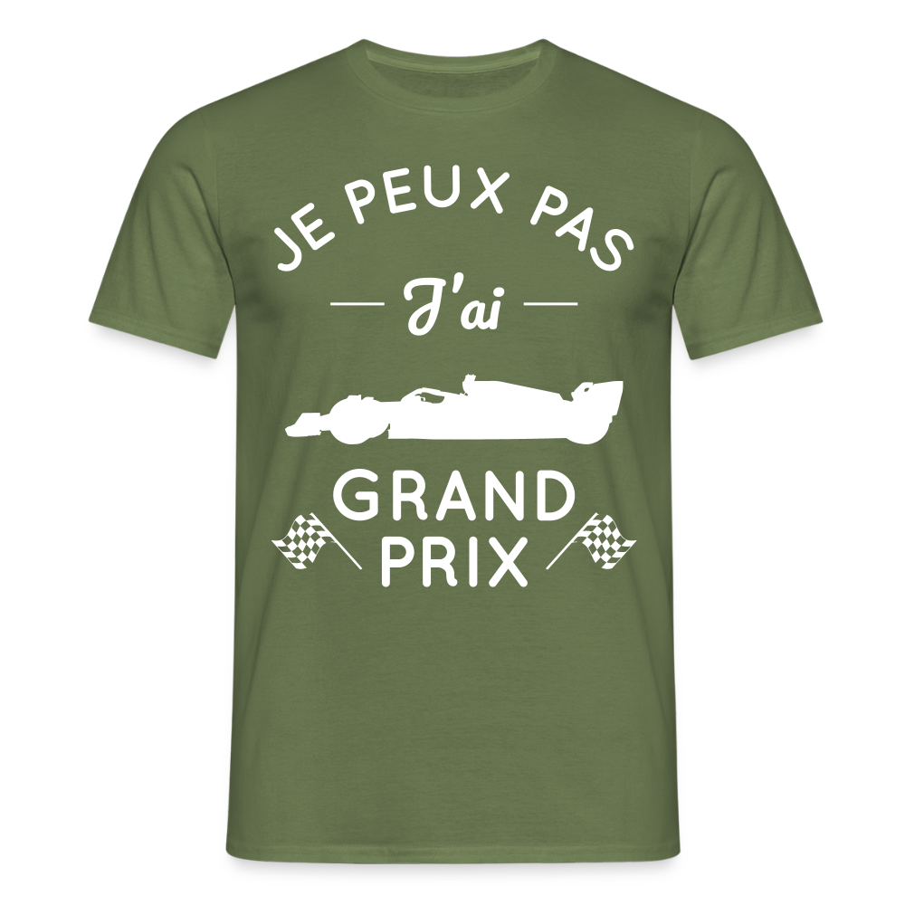 T-shirt Homme - Je peux pas j'ai Grand Prix - vert militaire