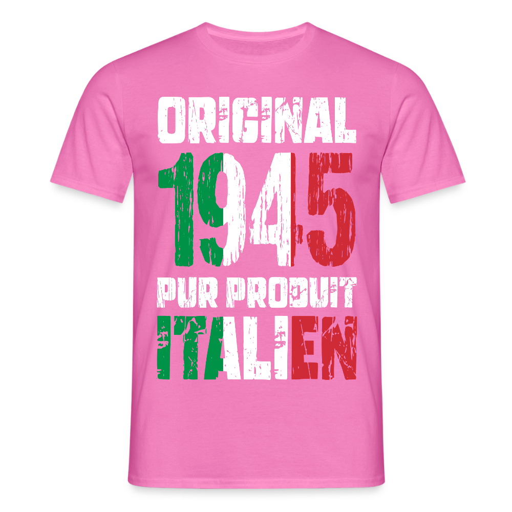 T-shirt Homme - Anniversaire 80 Ans - Original 1945 - Pur produit Italien - rose