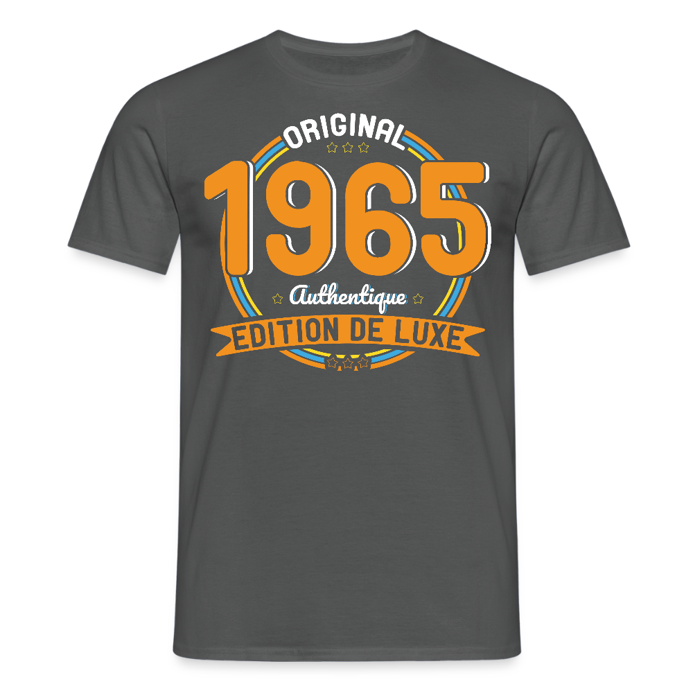 T-shirt Homme - Anniversaire 60 Ans - Original 1965 Authentique - charbon
