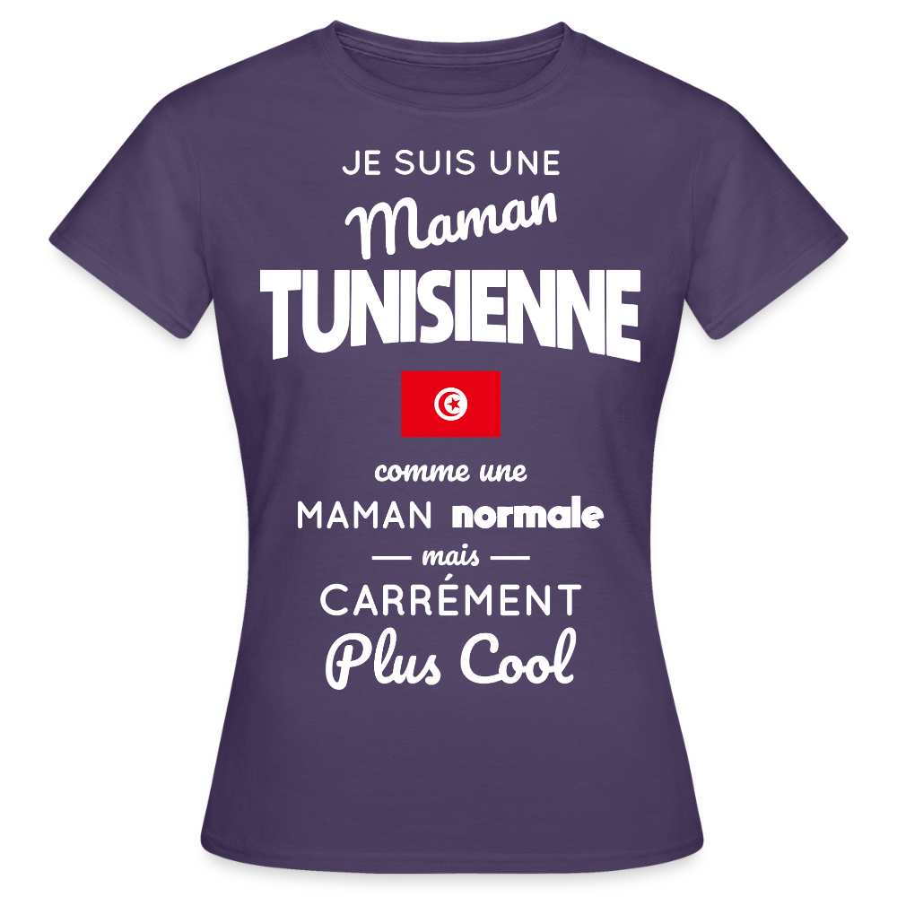 T-shirt Femme - Maman Tunisienne plus cool - violet foncé