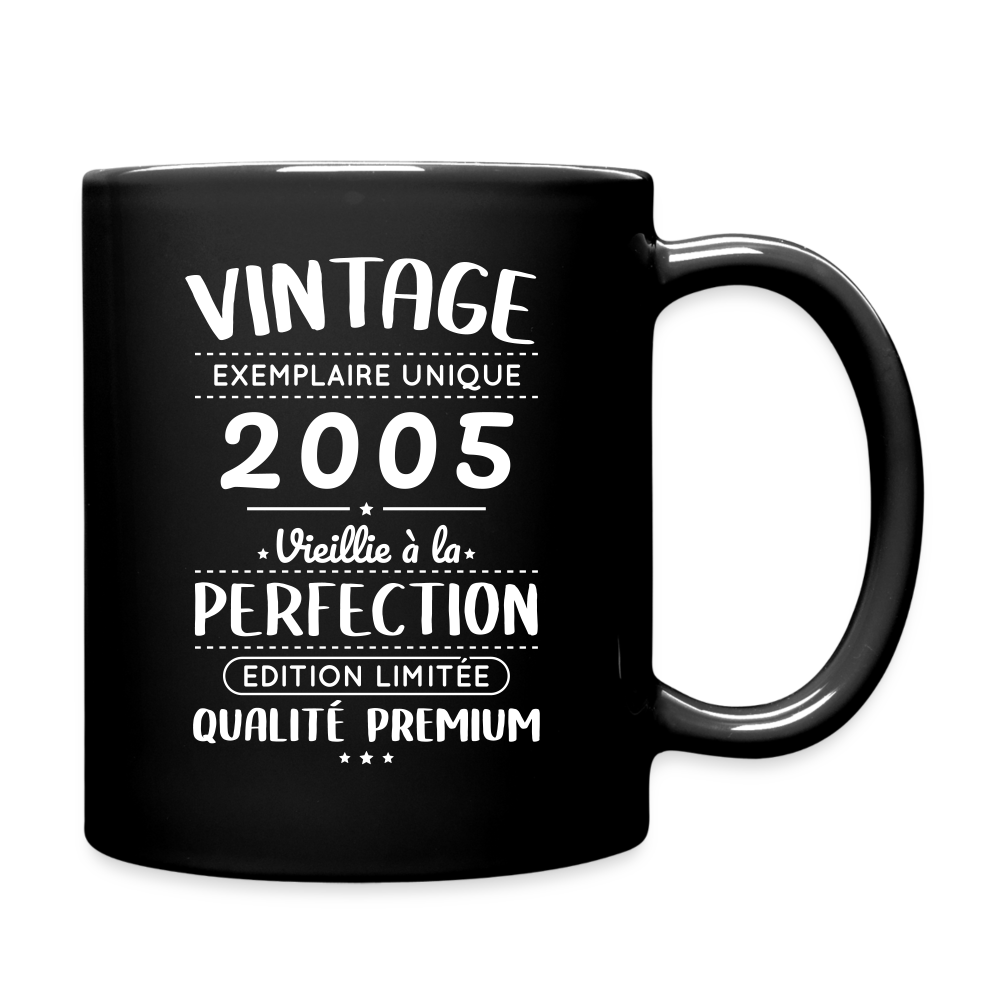 Mug uni - Anniversaire 20 Ans - Vintage 2005 - noir