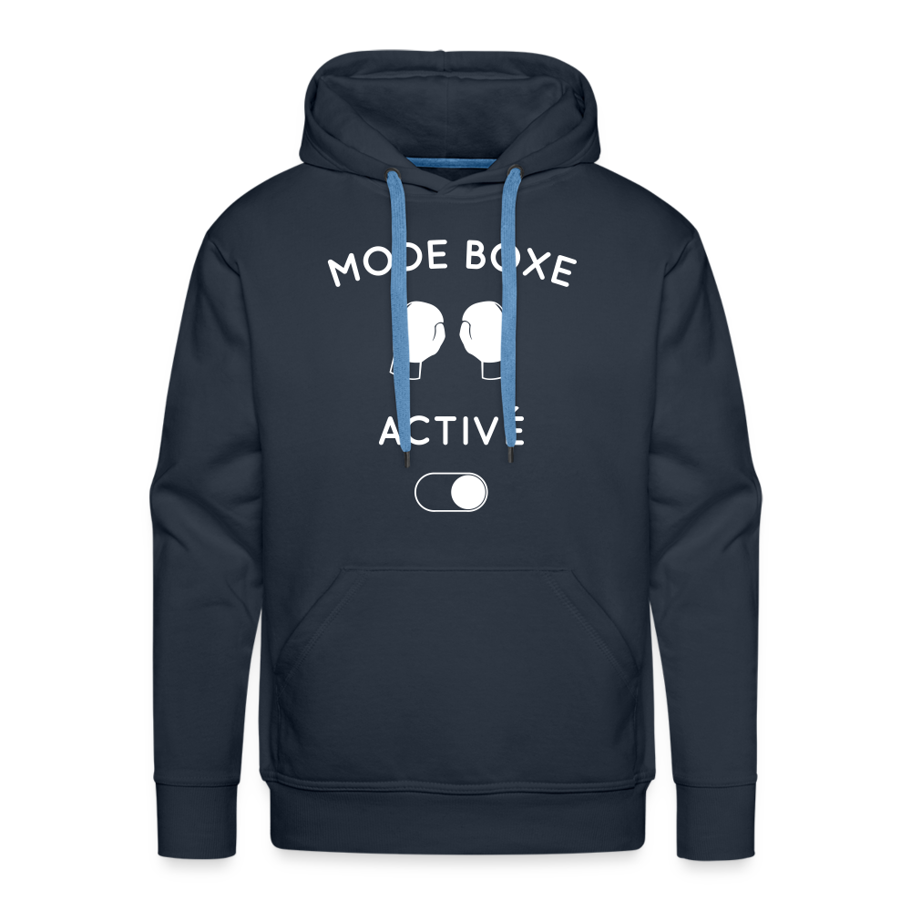 Sweat à capuche Premium Homme - Mode boxe activé - marine