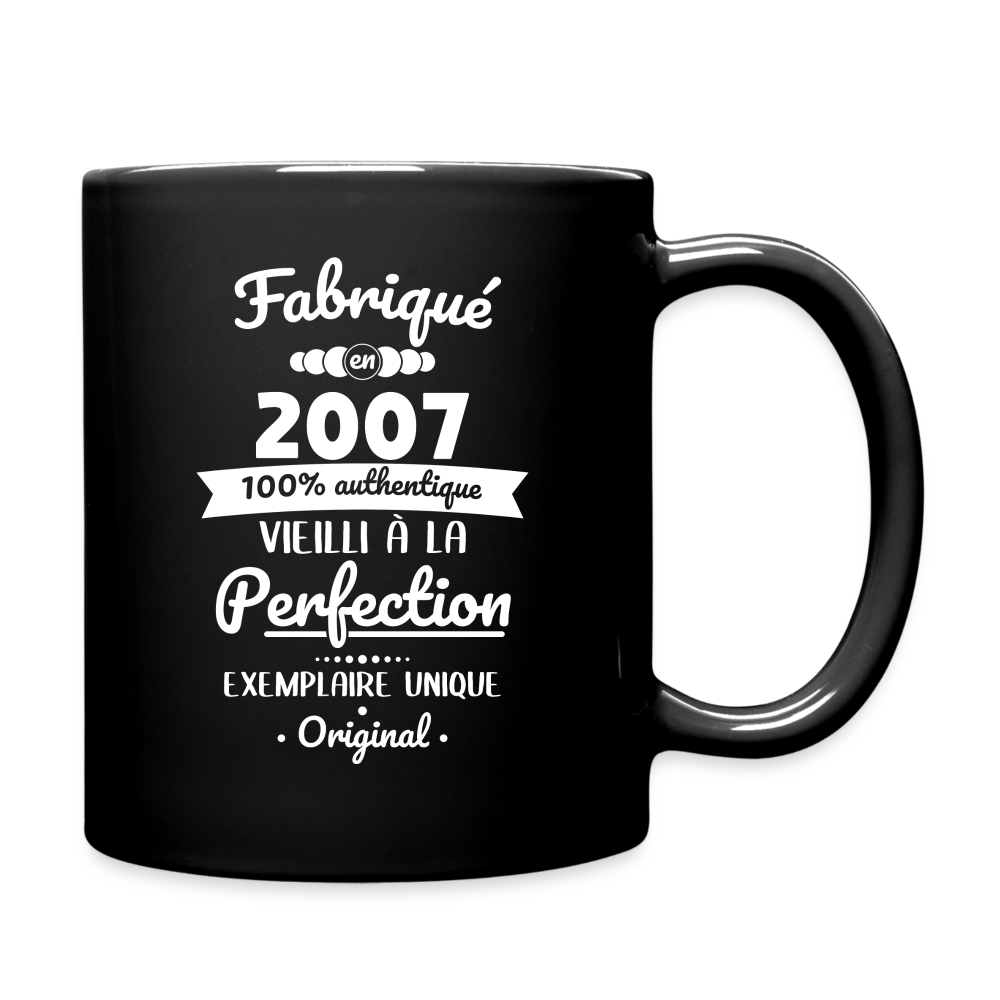 Mug uni - Anniversaire 18 Ans - Fabriqué en 2007 - noir