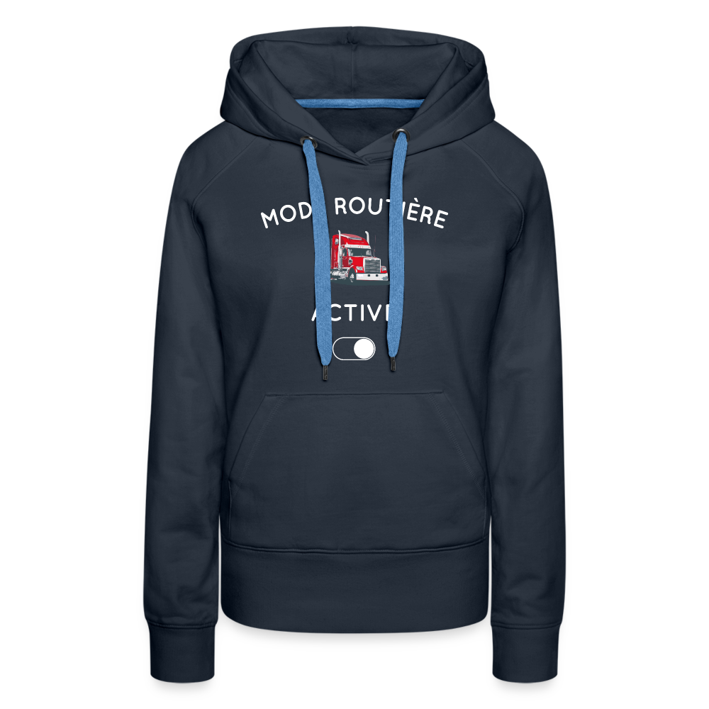 Sweat à capuche Premium Femme - Mode routière activé - marine