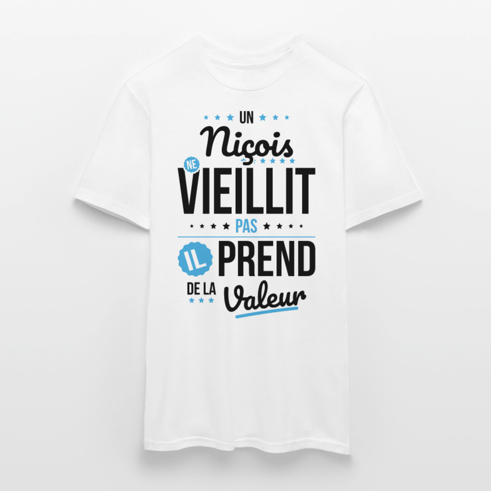 T-shirt Homme - Un Niçois ne vieillit pas - blanc