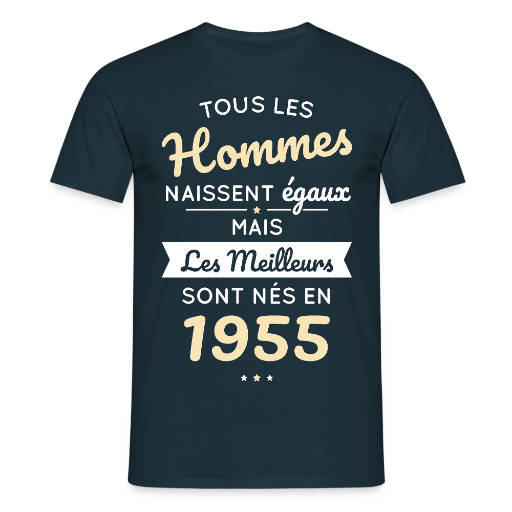 T-shirt Homme - Anniversaire 70 Ans - Les meilleurs sont nés en 1955 - marine