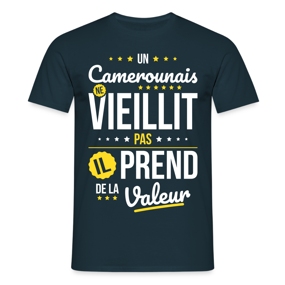 T-shirt Homme - Un Camerounais ne vieillit pas - marine