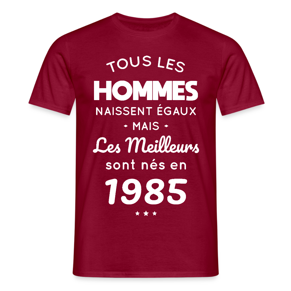 T-shirt Homme - Anniversaire 40 Ans - Les meilleurs sont nés en 1985 - rouge brique