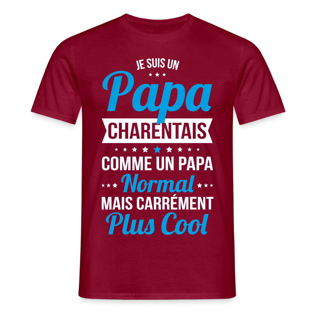T-shirt Homme - Papa Charentais Plus Cool - rouge brique