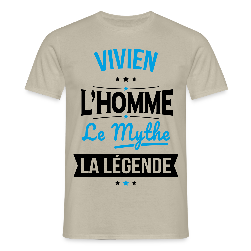 T-shirt Homme - Vivien - l'Homme - le Mythe - la Légende - beige sable