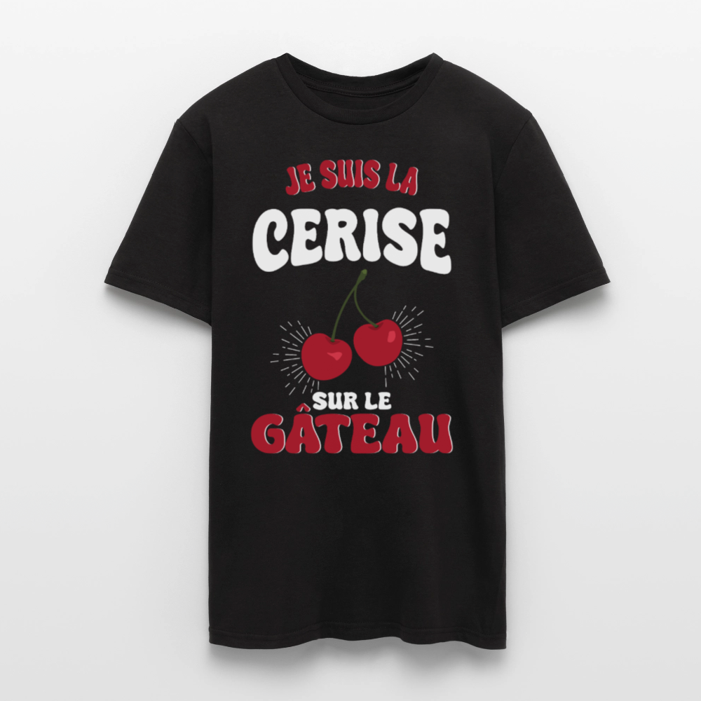 T-shirt Homme - Je suis la cerise sur le gâteau - noir