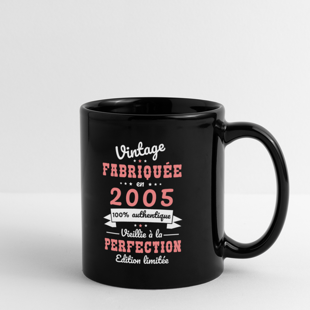 Mug uni - Anniversaire 20 Ans - Vintage fabriquée en 2005 - noir