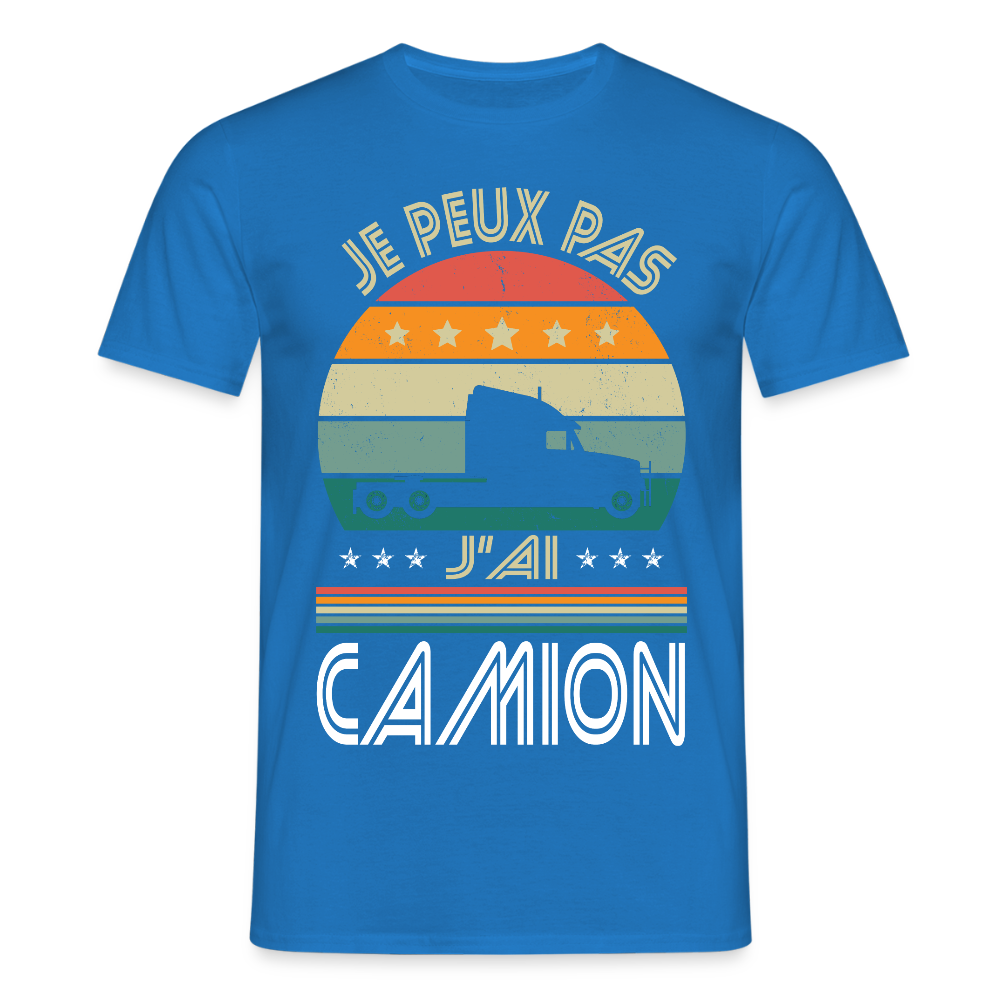 T-shirt Homme - Je peux pas j'ai Camion - bleu royal