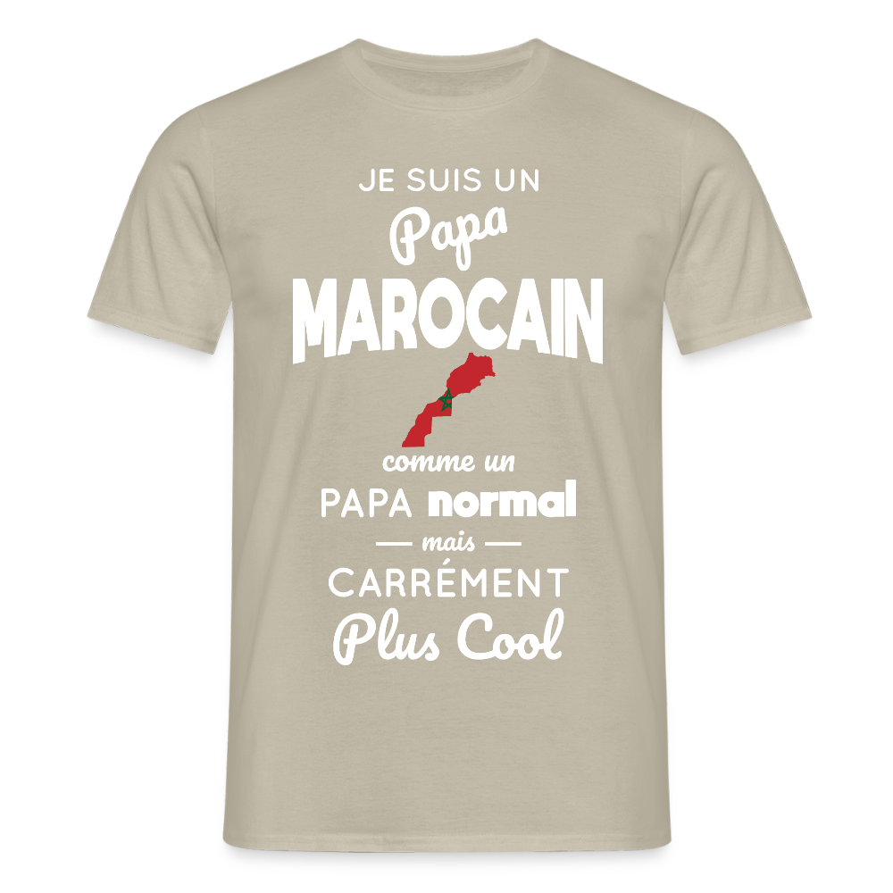 T-shirt Homme - Papa Marocain Plus Cool - beige sable
