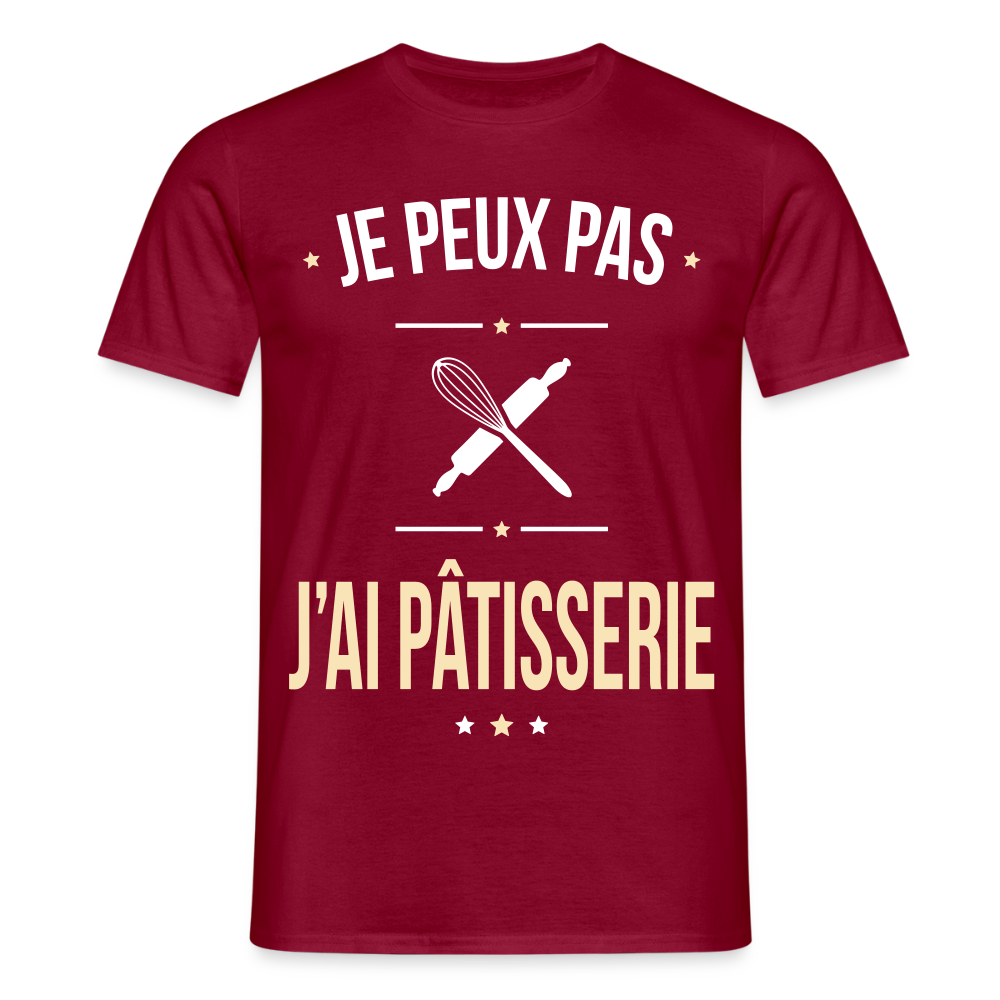 T-shirt Homme - Je peux pas j'ai Pâtisserie - rouge brique