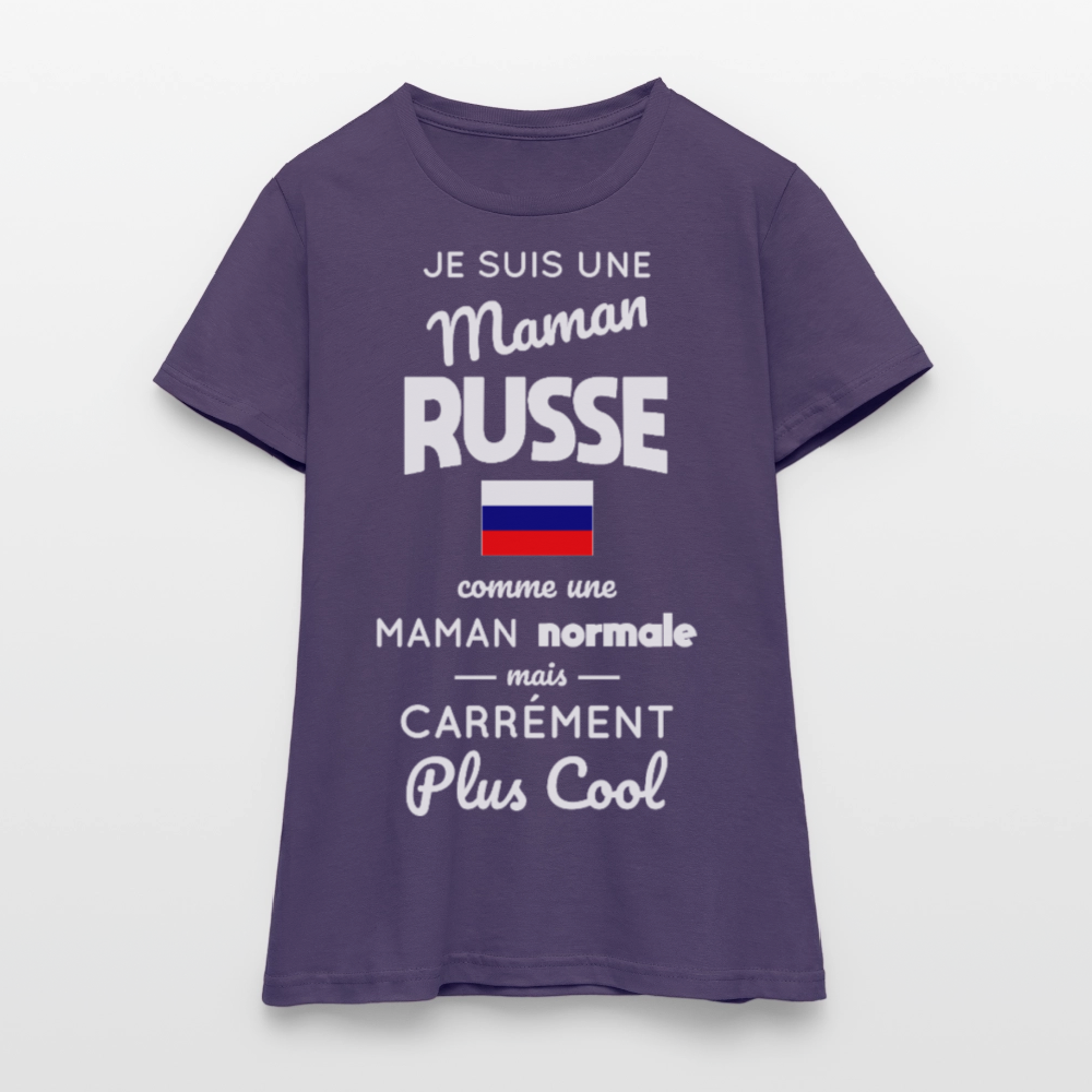 T-shirt Femme - Maman Russe plus cool - violet foncé