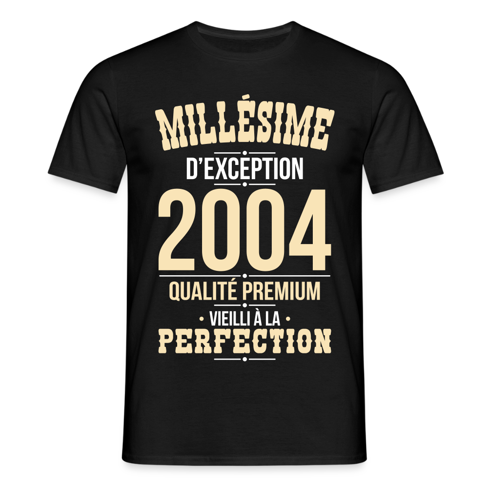 T-shirt Homme - Anniversaire 21 Ans - Millésime 2004 - noir