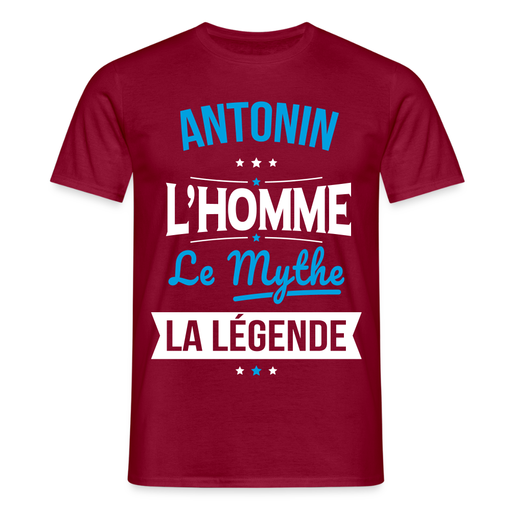 T-shirt Homme - Antonin - l'Homme - le Mythe - la Légende - rouge brique