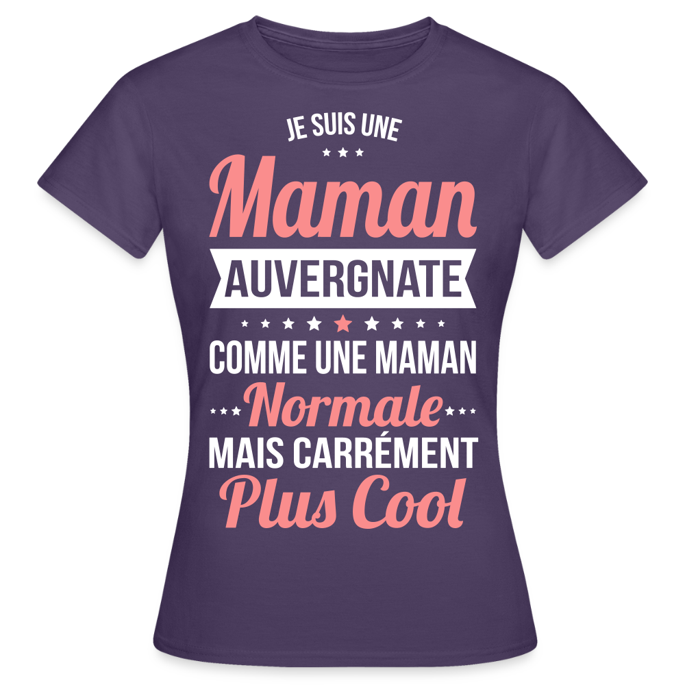 T-shirt Femme - Maman Auvergnate plus cool - violet foncé