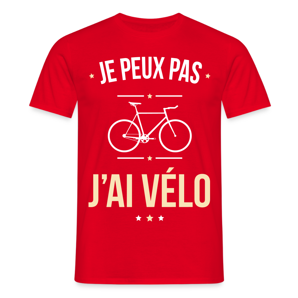 T-shirt Homme - Je peux pas j'ai Vélo - rouge