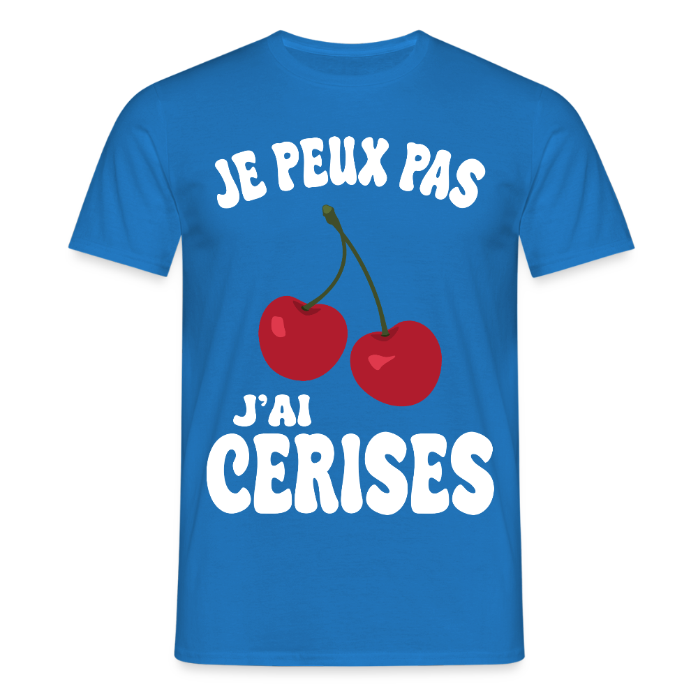 T-shirt Homme - Je peux pas j'ai cerises - bleu royal