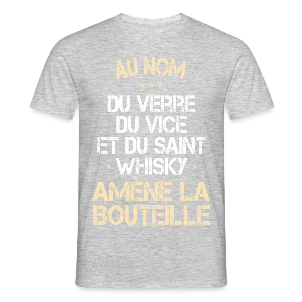 T-shirt Homme - Au nom du saint Whisky - gris chiné