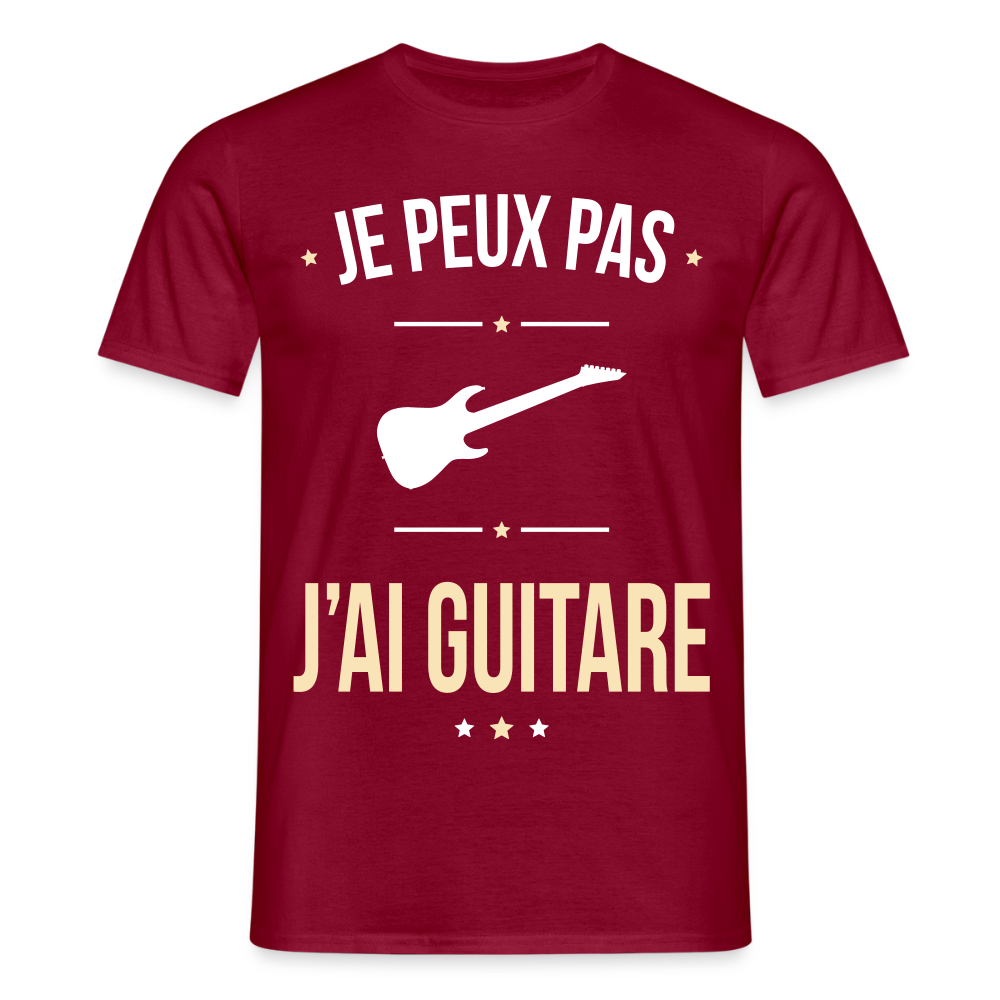 T-shirt Homme - Je peux pas j'ai Guitare - rouge brique