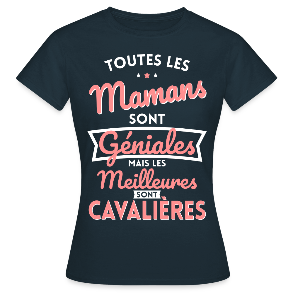 T-shirt Femme - Mamans géniales - Les meilleures sont cavalières - marine