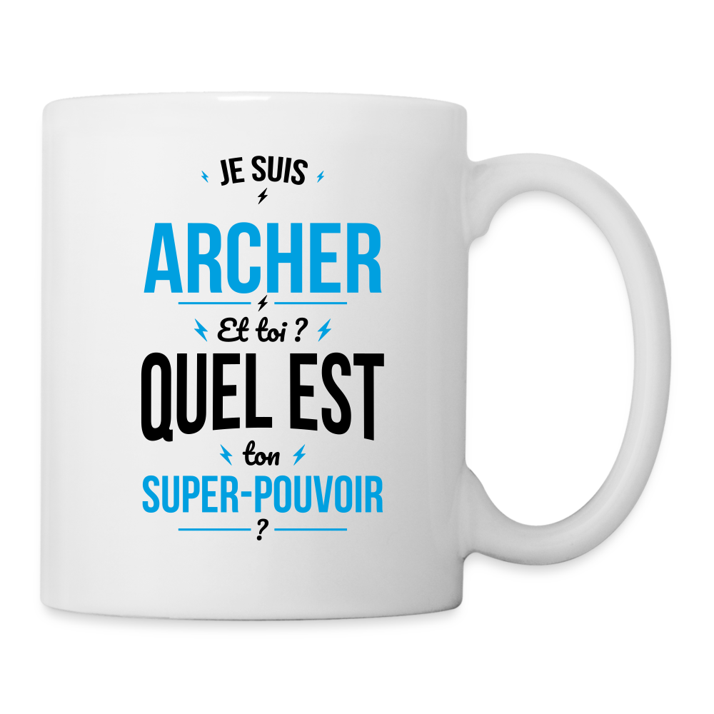 Mug blanc - Je suis archer - Super-pouvoir - blanc