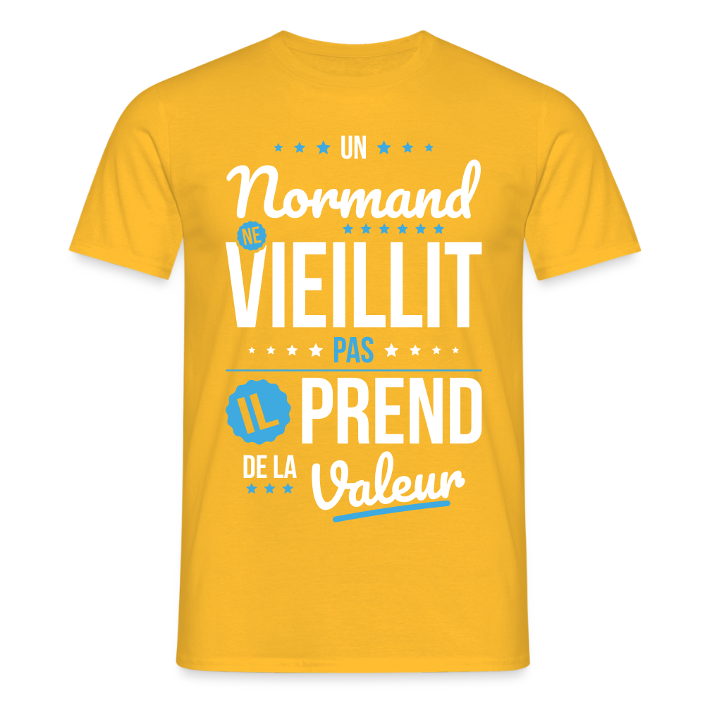 T-shirt Homme - Un Normand ne vieillit pas - jaune