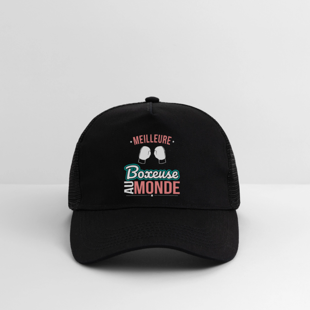 Casquette Trucker - Meilleure boxeuse au monde - noir/noir