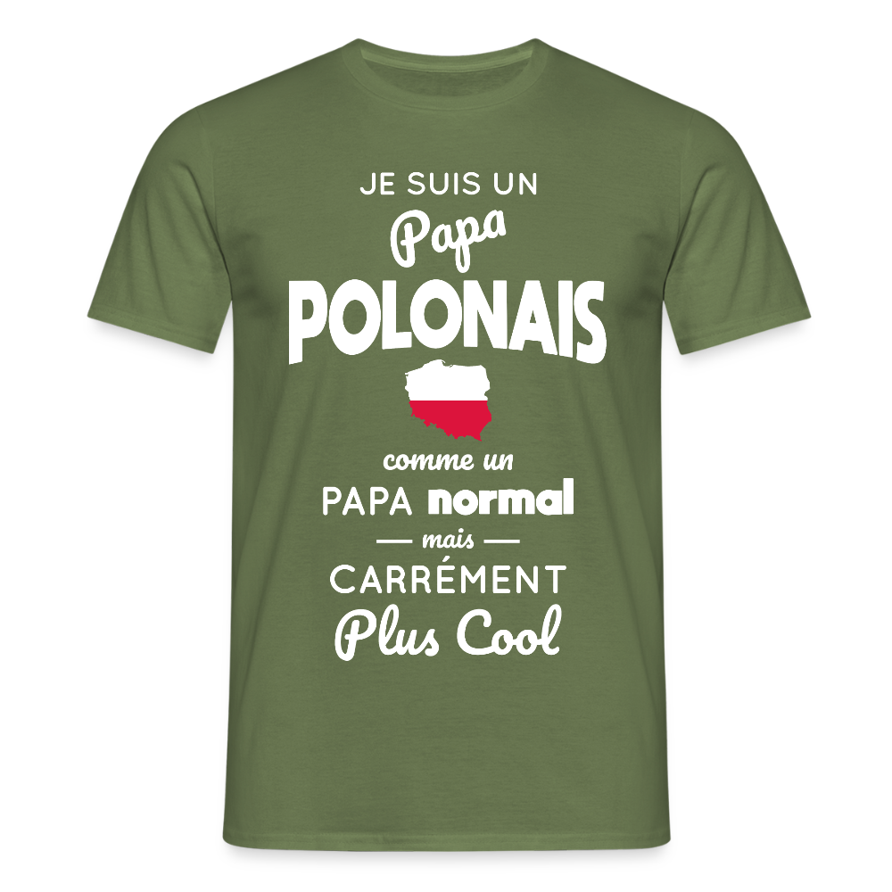 T-shirt Homme - Papa Polonais Plus Cool - vert militaire