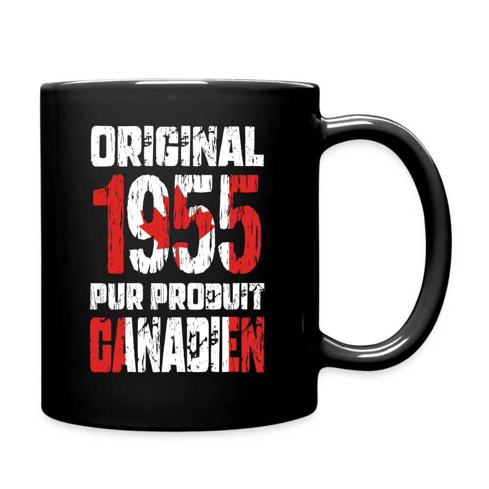 Mug uni - Anniversaire 70 Ans - Original 1955 - Pur produit Canadien - noir