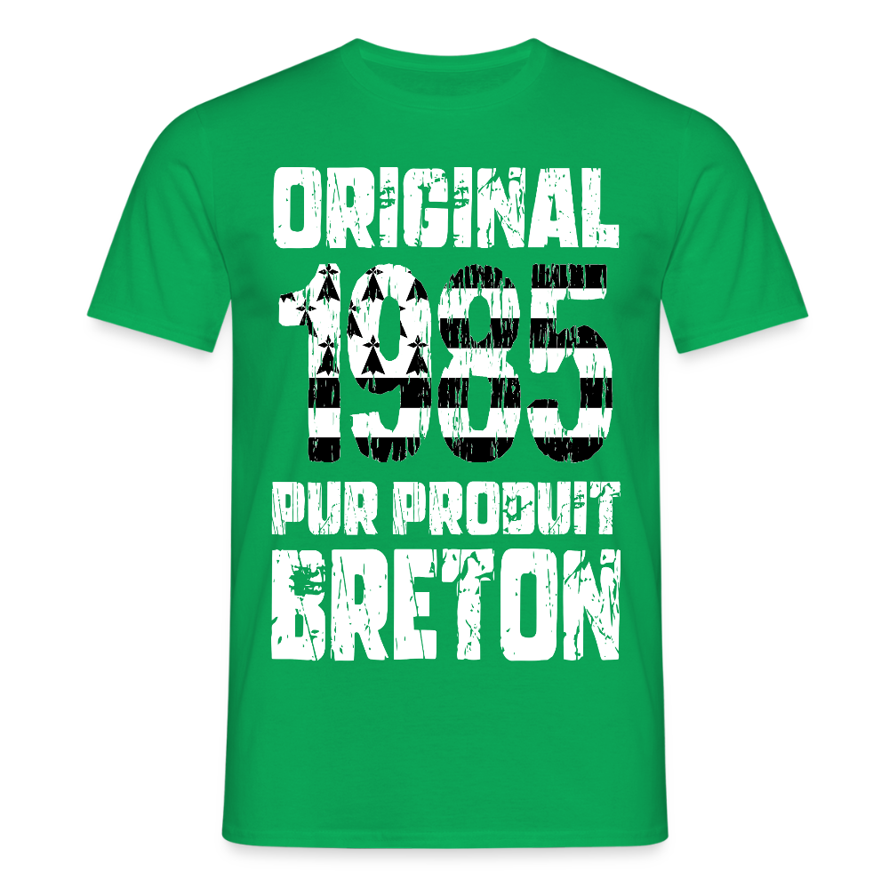 T-shirt Homme - Anniversaire 40 Ans - Original 1985 - Pur produit Breton - vert