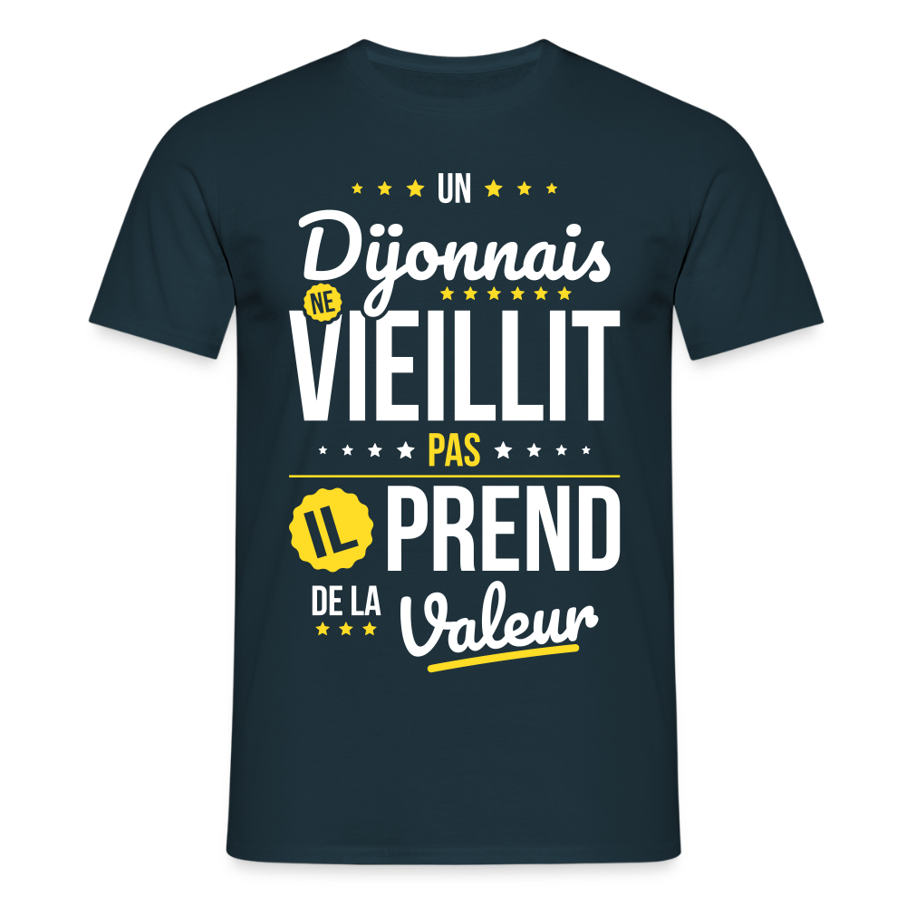 T-shirt Homme - Un Dijonnais ne vieillit pas - marine