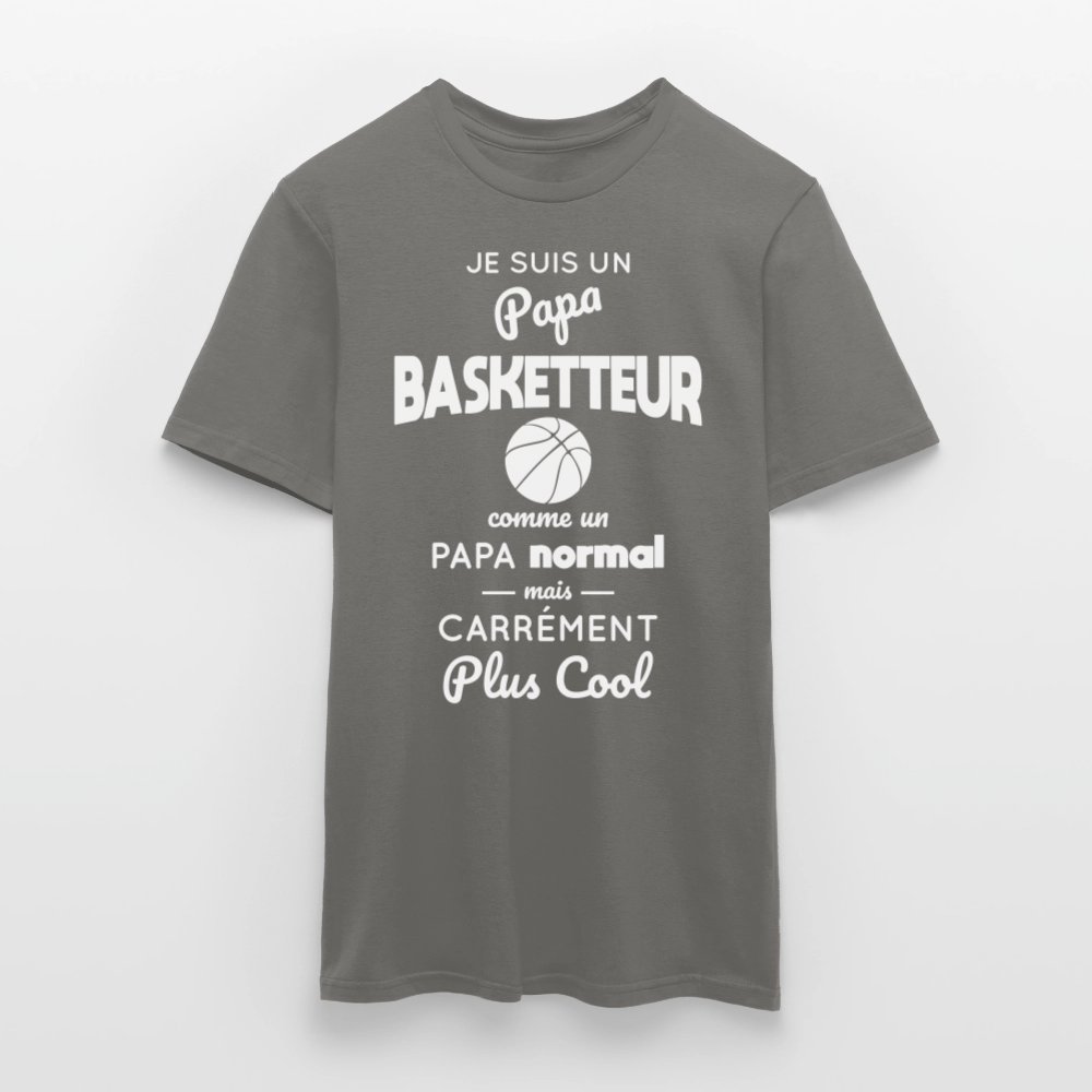 T-shirt Homme - Papa basketteur plus cool - gris graphite