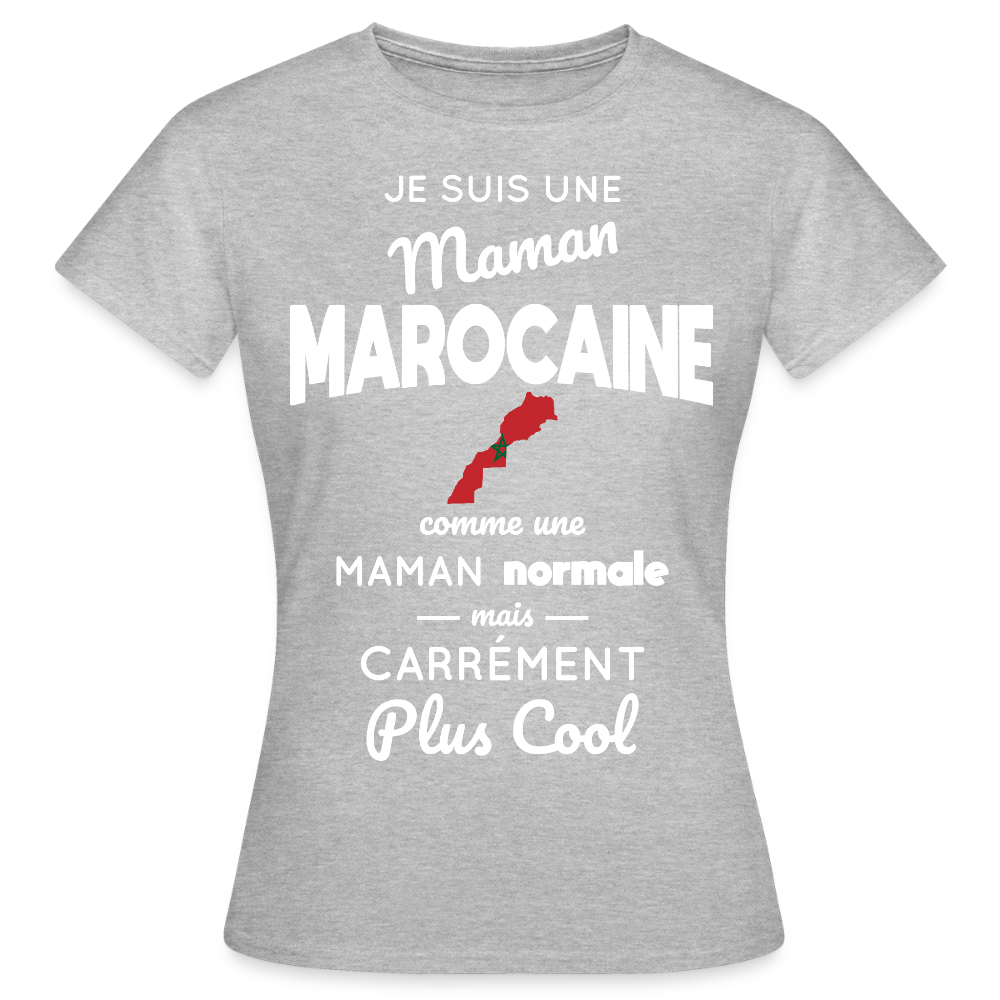 T-shirt Femme - Maman Marocaine plus cool - gris chiné