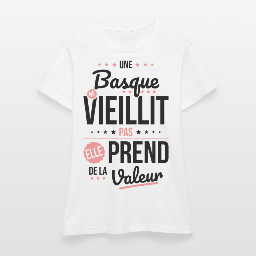 T-shirt Femme - Une Basque ne vieillit pas - blanc