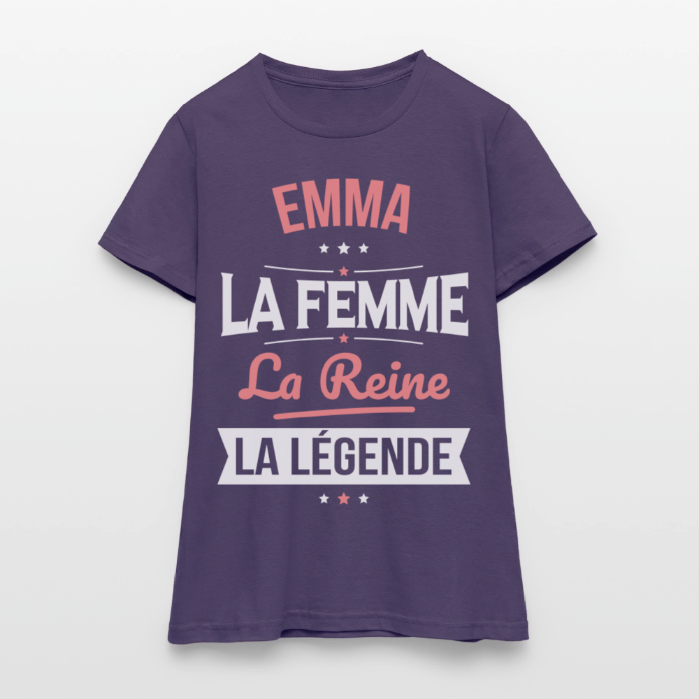T-shirt Femme - Emma - la Femme - la Reine - la Légende - violet foncé