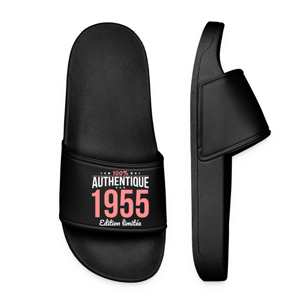 Claquettes Femme - Anniversaire 70 Ans - 100% Authentique 1955 - noir