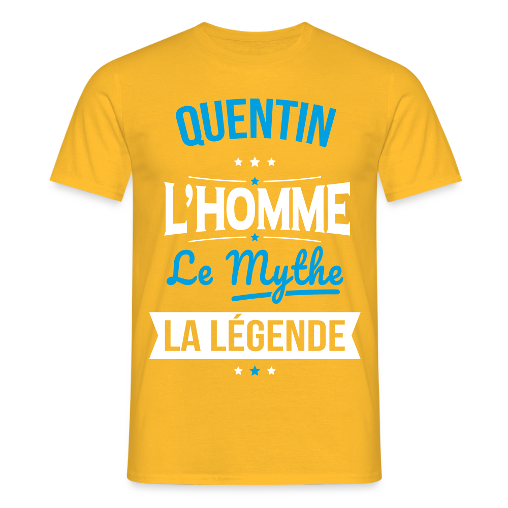 T-shirt Homme - Quentin - l'Homme - le Mythe - la Légende - jaune