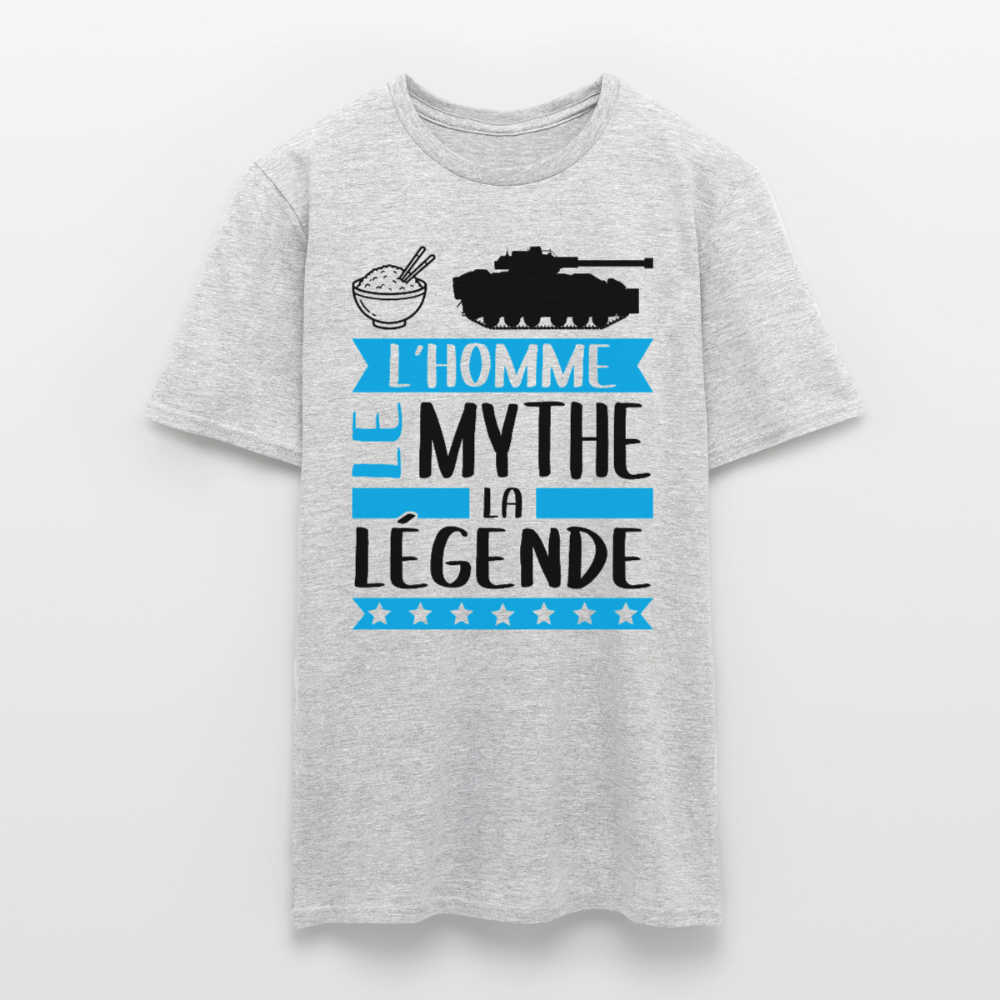 T-shirt homme coloris clair Richard en rébus – L’homme, le mythe, la légende - gris chiné