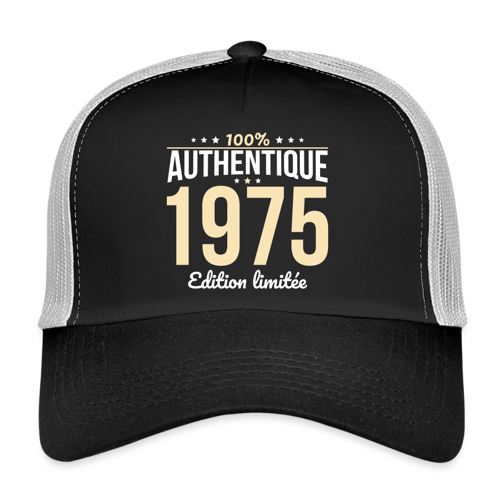 Casquette Trucker - Anniversaire 50 Ans - 100% Authentique 1975 - noir/gris pierre