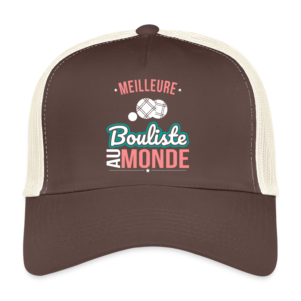Casquette Trucker - Meilleure bouliste au monde - marron/beige