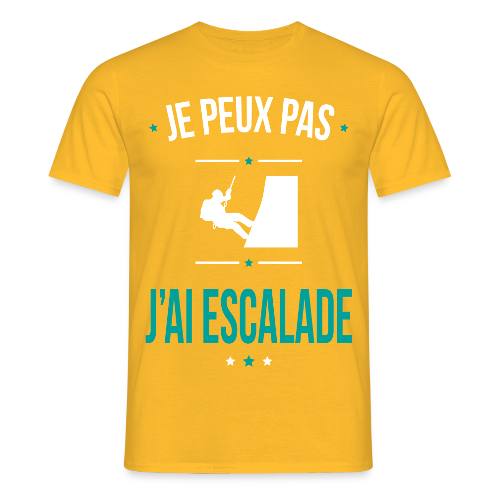 T-shirt Homme - Je peux pas j'ai Escalade - jaune