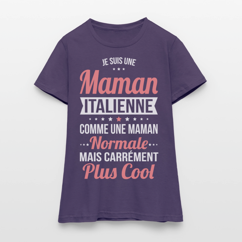 T-shirt Femme - Maman Italienne plus cool - violet foncé