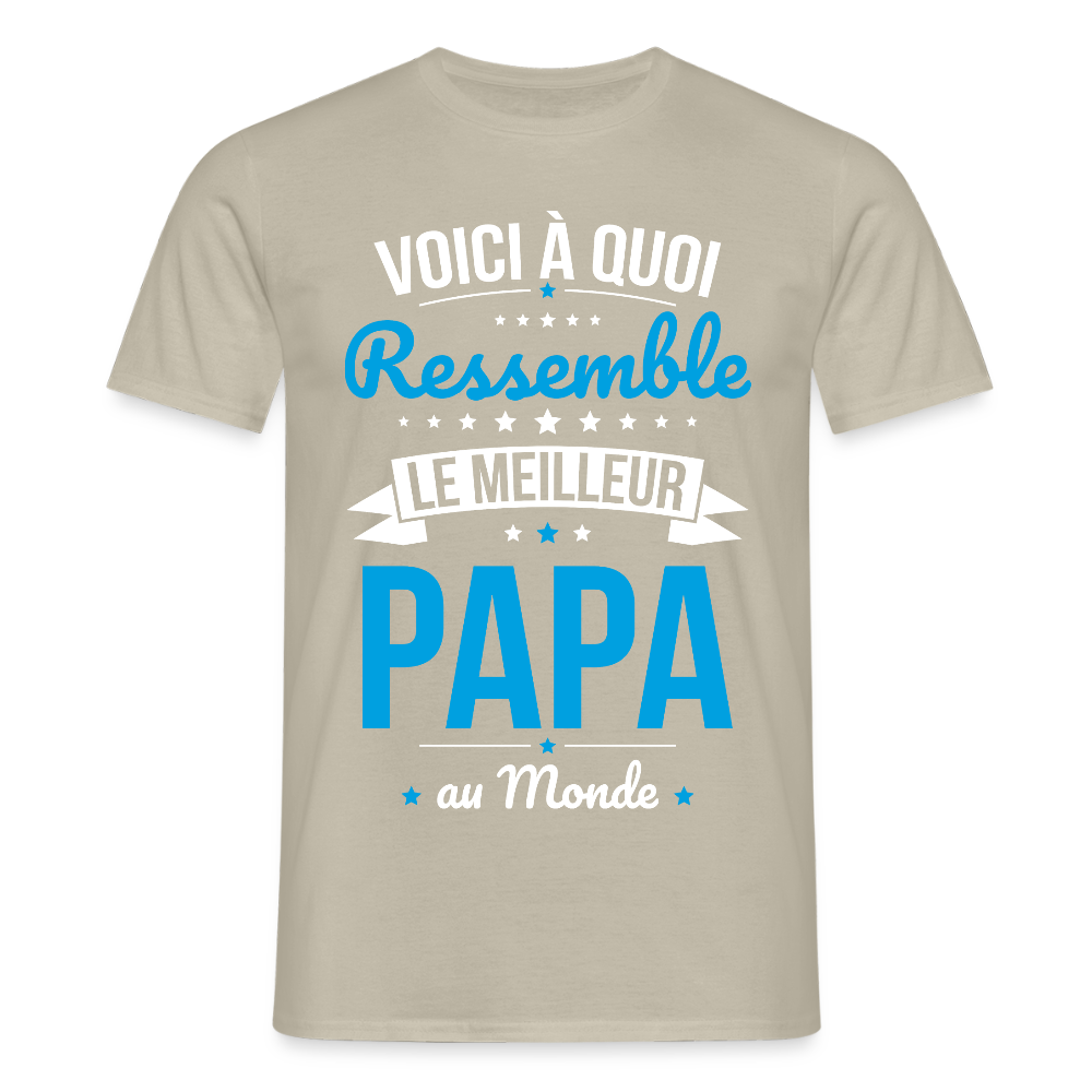 T-shirt Homme - Voici à quoi ressemble le meilleur Papa au Monde - beige sable