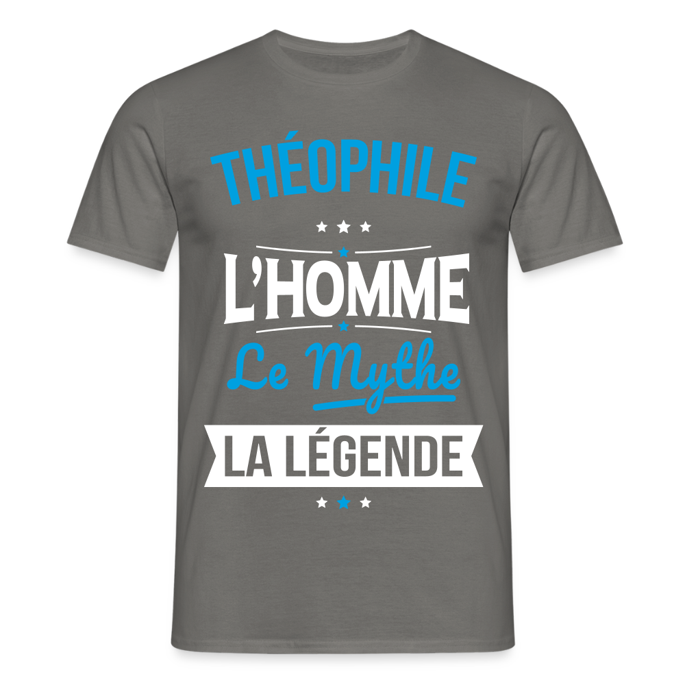 T-shirt Homme - Théophile - l'Homme - le Mythe - la Légende - gris graphite