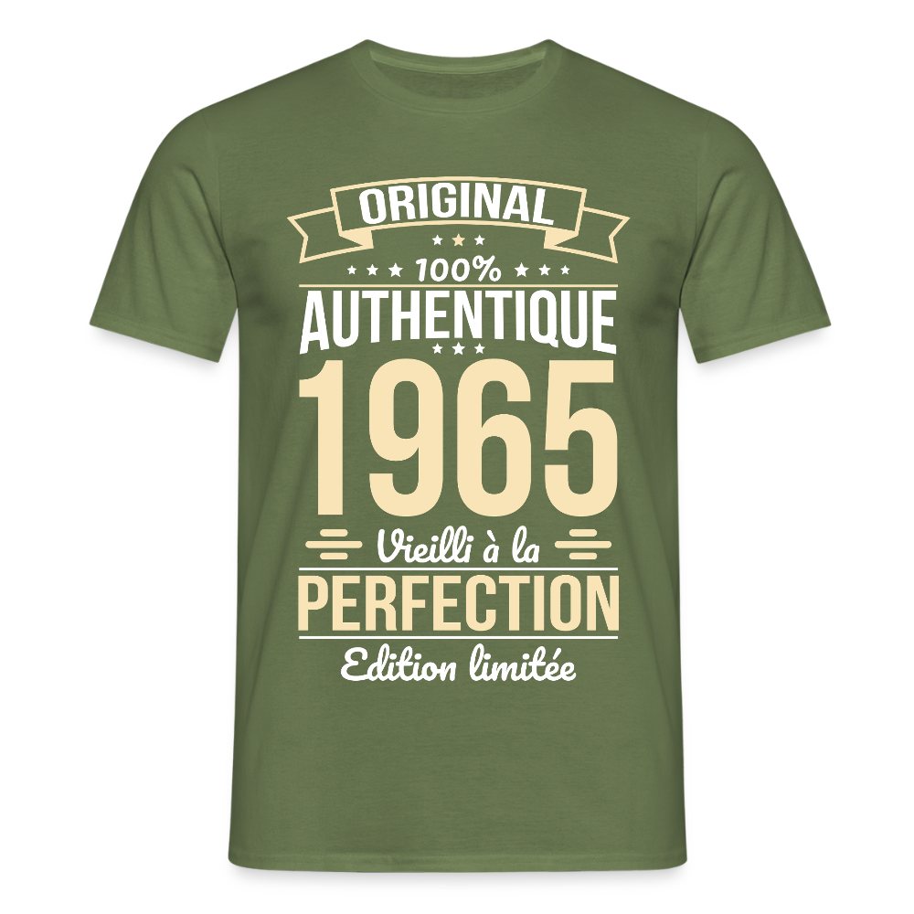 T-shirt Homme - Anniversaire 60 Ans - Original 1965 - vert militaire