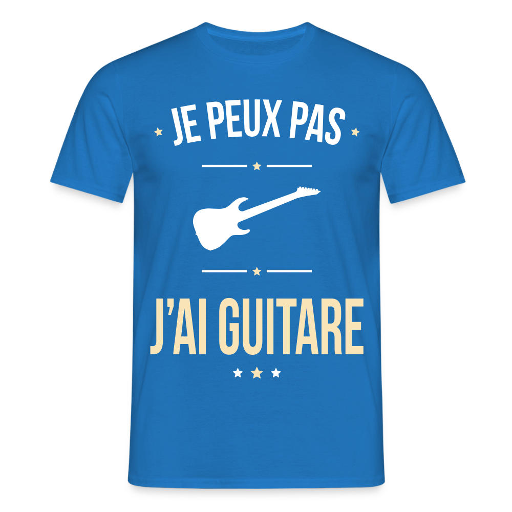 T-shirt Homme - Je peux pas j'ai Guitare - bleu royal
